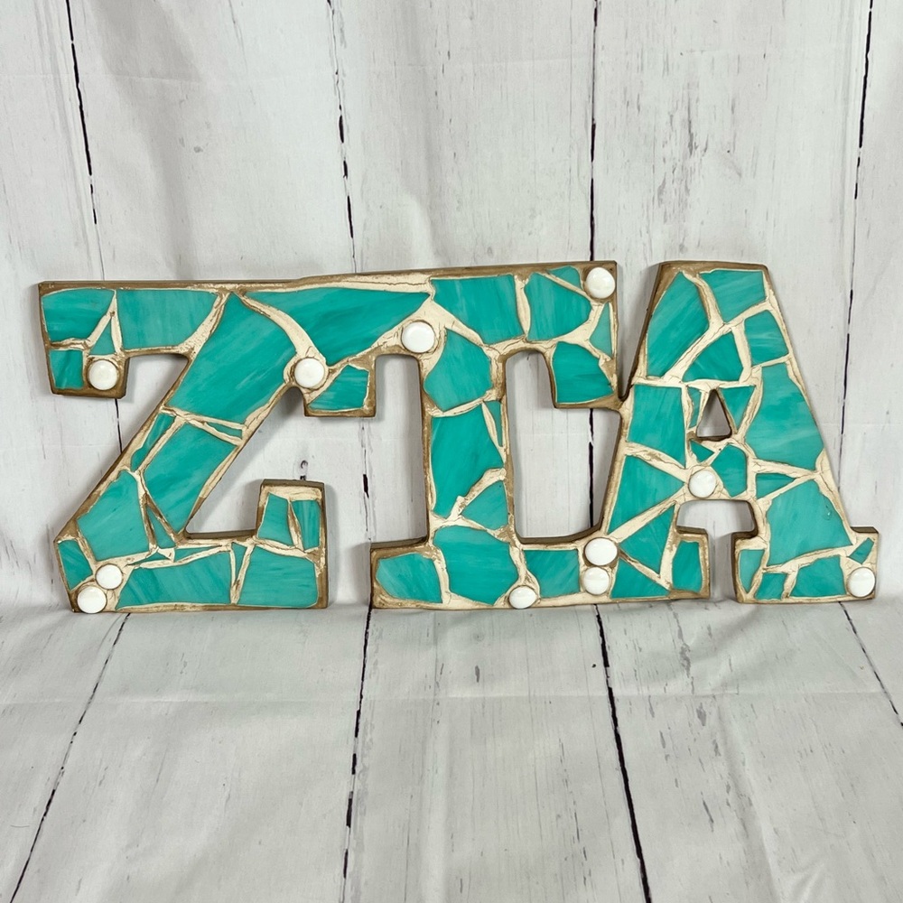 Zeta Tau Alpha Mosaic Greek Letters ZTA Sorority Gift Preppy Dorm Decor Room Art